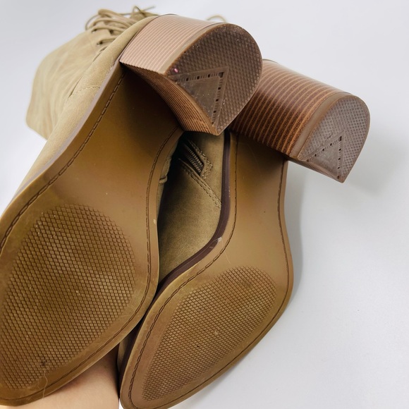 HustFab Brown Tuape Tan Lace me Up Lace-up tall boots - Picture 5 of 10